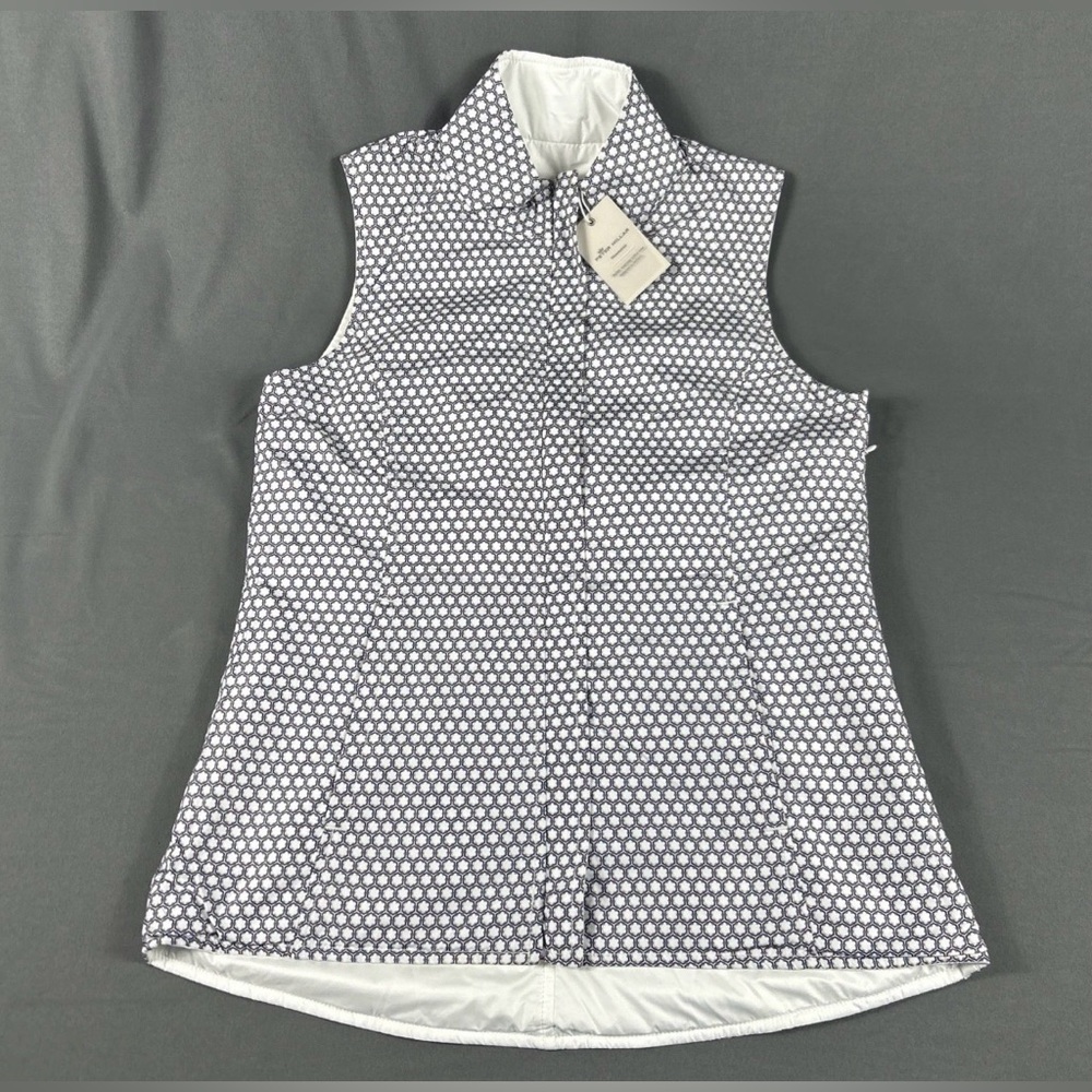 Peter Millar Womens Golf Vest Reversible Printed Small White Polyester